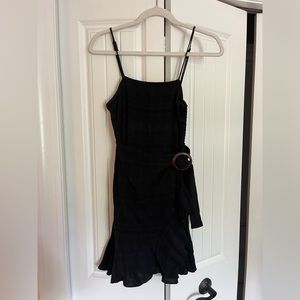 xs American Eagle belted black mini dress
